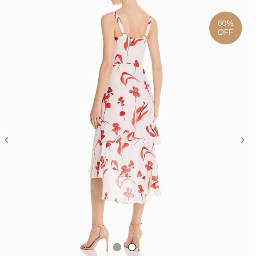 PARKER KATHY WOMENS FLORAL PRINT WRAP DRESS